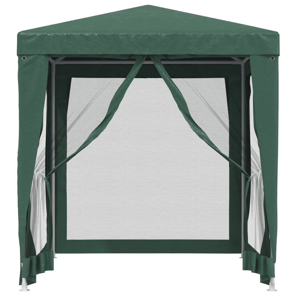 Vidaxl -Party -Zelt mit 4 -Mesh -Seitenwänden 2x2 M HDPE Green