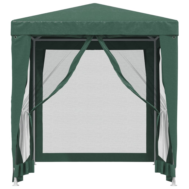 Vidaxl -Party -Zelt mit 4 -Mesh -Seitenwänden 2x2 M HDPE Green
