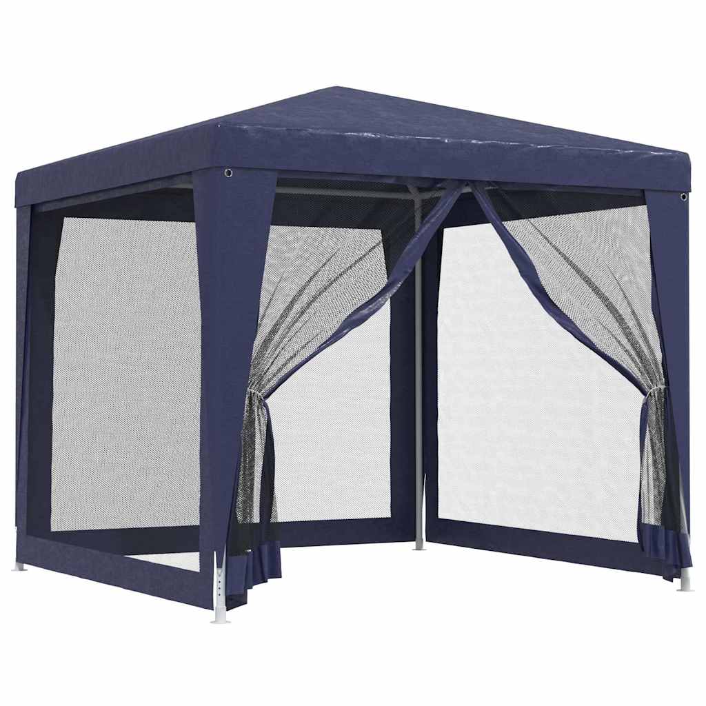 VIDAXL -Partyzelt mit 4 -Mesh -Seitenwänden 2,5 x 2,5 M HDPE Blau