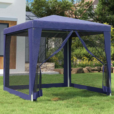 VIDAXL -Partyzelt mit 4 -Mesh -Seitenwänden 2,5 x 2,5 M HDPE Blau