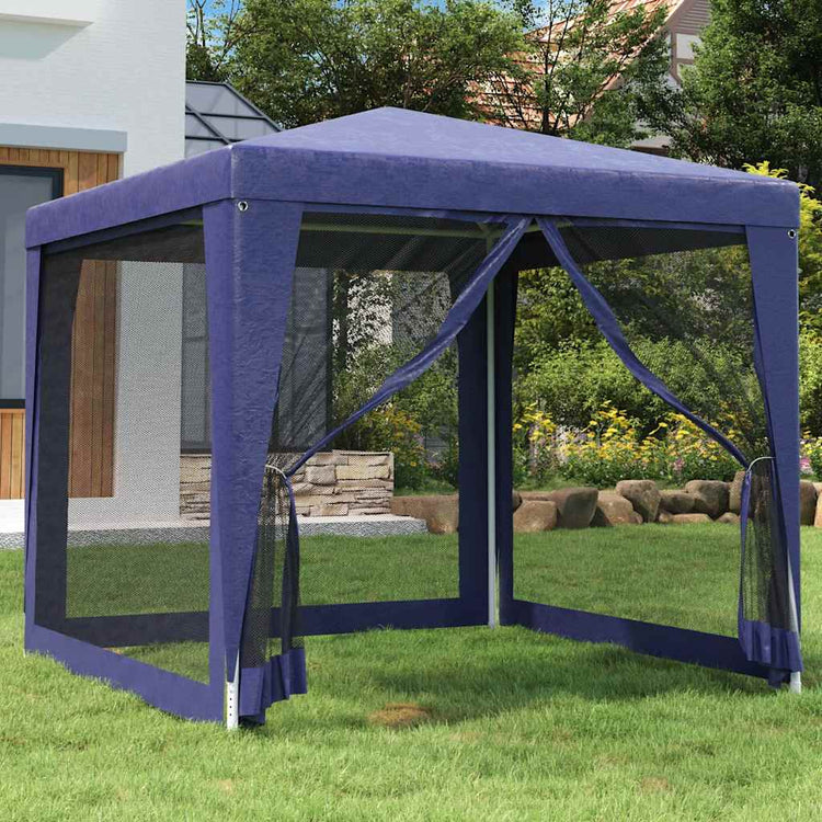VIDAXL -Partyzelt mit 4 -Mesh -Seitenwänden 2,5 x 2,5 M HDPE Blau