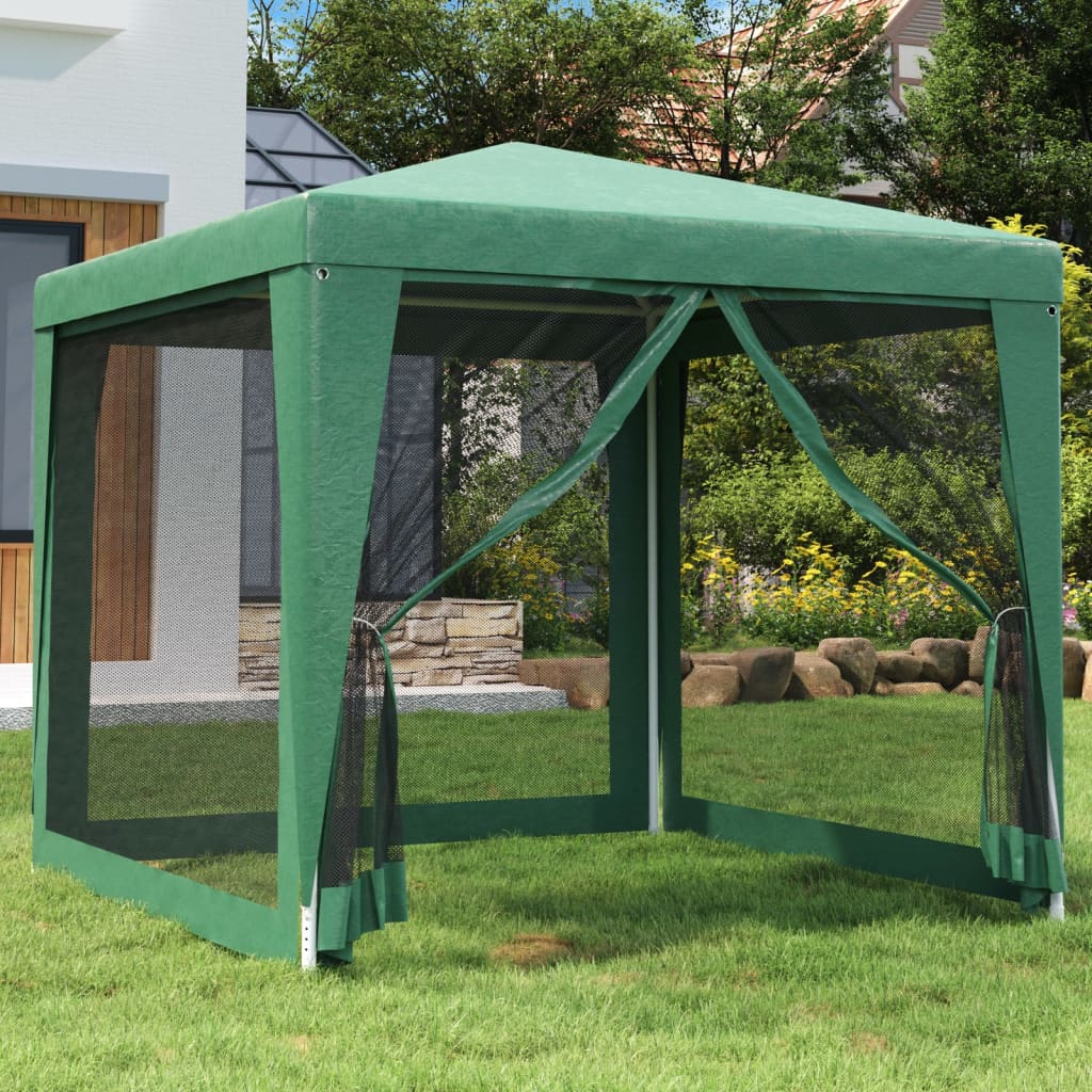 VIDAXL -Partyzelt mit 4 -Mesh -Seitenwänden 2,5 x 2,5 M HDPE -Grün