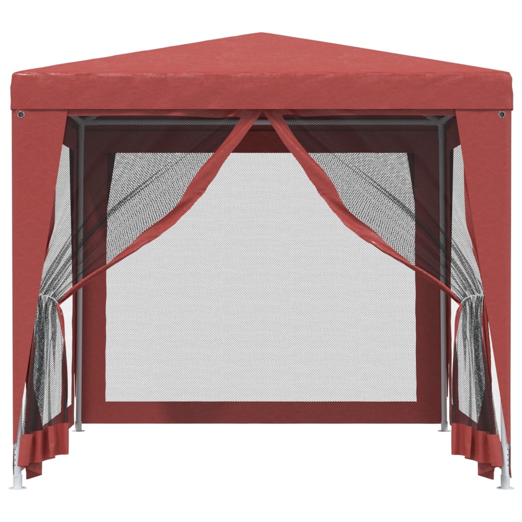 VIDAXL -Partyzelt mit 4 -Mesh -Seitenwänden 2,5 x 2,5 M HDPE -Rot