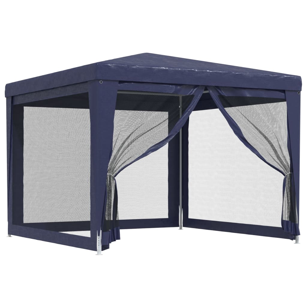 VIDAXL -Partyzelt mit 4 -Mesh -Seitenwänden 3x3 M HDPE Blau
