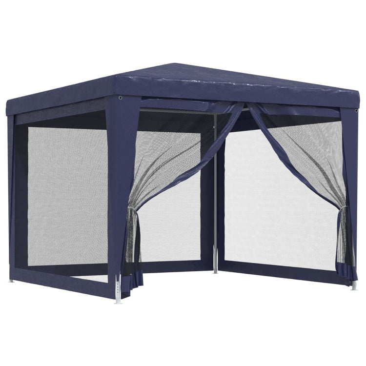 VIDAXL -Partyzelt mit 4 -Mesh -Seitenwänden 3x3 M HDPE Blau