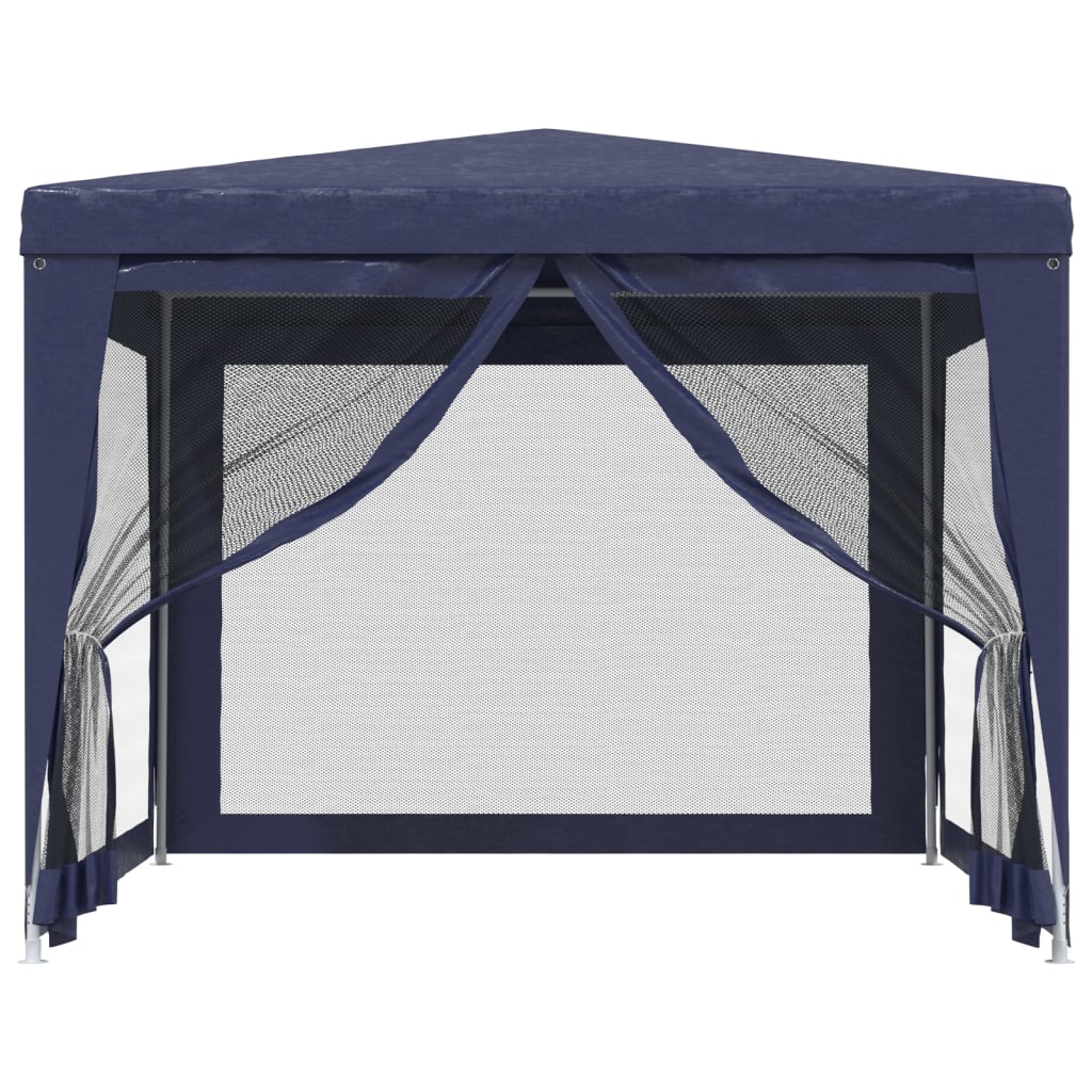 VIDAXL -Partyzelt mit 4 -Mesh -Seitenwänden 3x3 M HDPE Blau