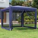 VIDAXL -Partyzelt mit 4 -Mesh -Seitenwänden 3x3 M HDPE Blau