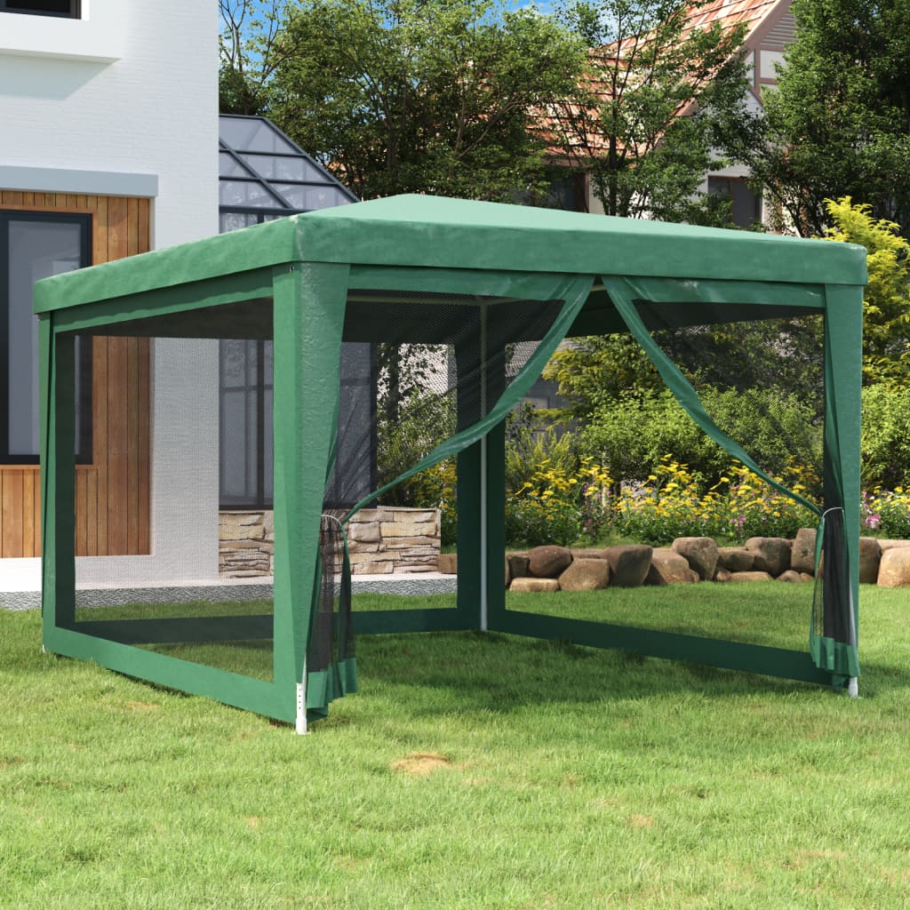 Vidaxl -Partyzelt mit 4 -Mesh -Seitenwänden 3x4 M HDPE Green