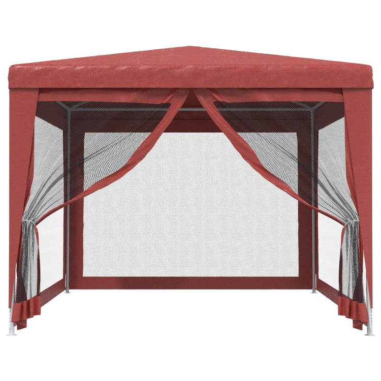 Vidaxl -Partyzelt mit 4 -Mesh -Seitenwänden 3x4 M HDPE -Rot
