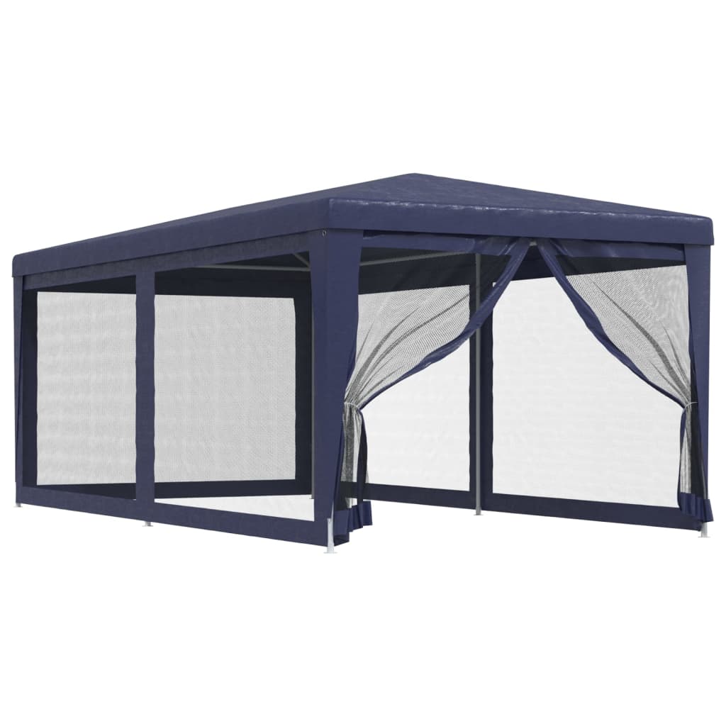 Vidaxl -Partyzelt mit 6 -Mesh -Seitenwänden 3x6 M HDPE Blau