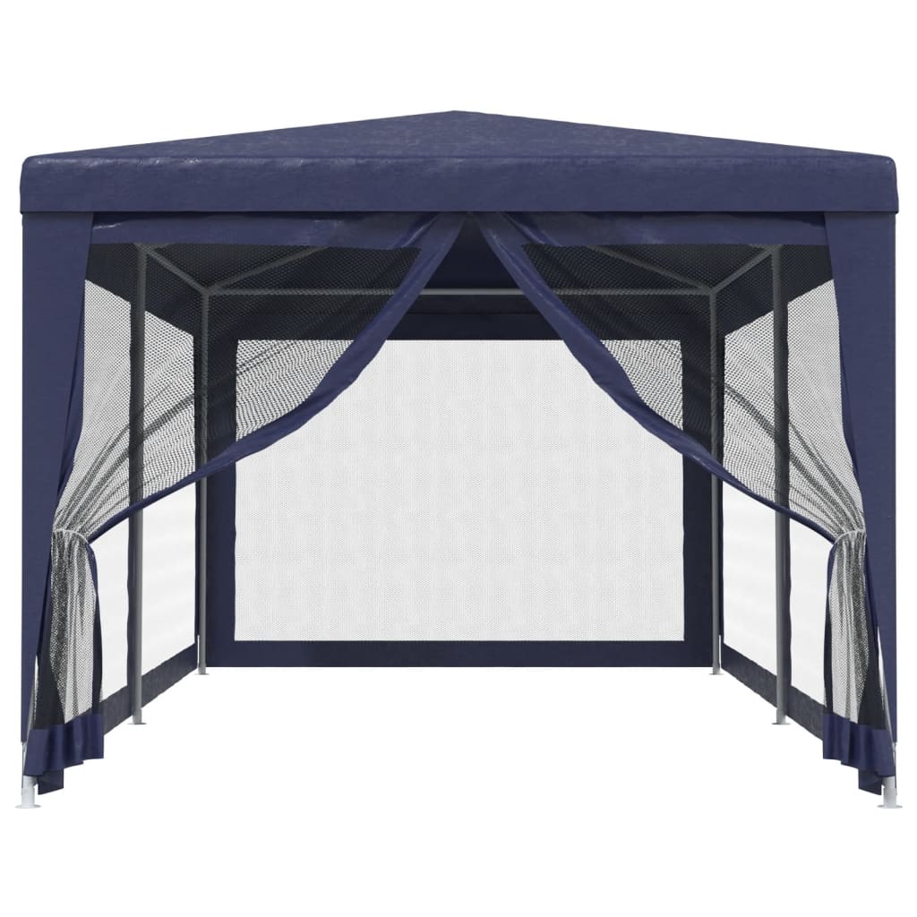 Vidaxl -Partyzelt mit 6 -Mesh -Seitenwänden 3x6 M HDPE Blau