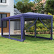 Vidaxl -Partyzelt mit 6 -Mesh -Seitenwänden 3x6 M HDPE Blau