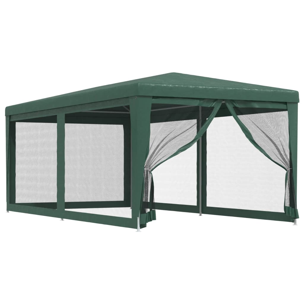 Vidaxl -Partyzelt mit 6 -Mesh -Seitenwänden 3x6 M HDPE Green