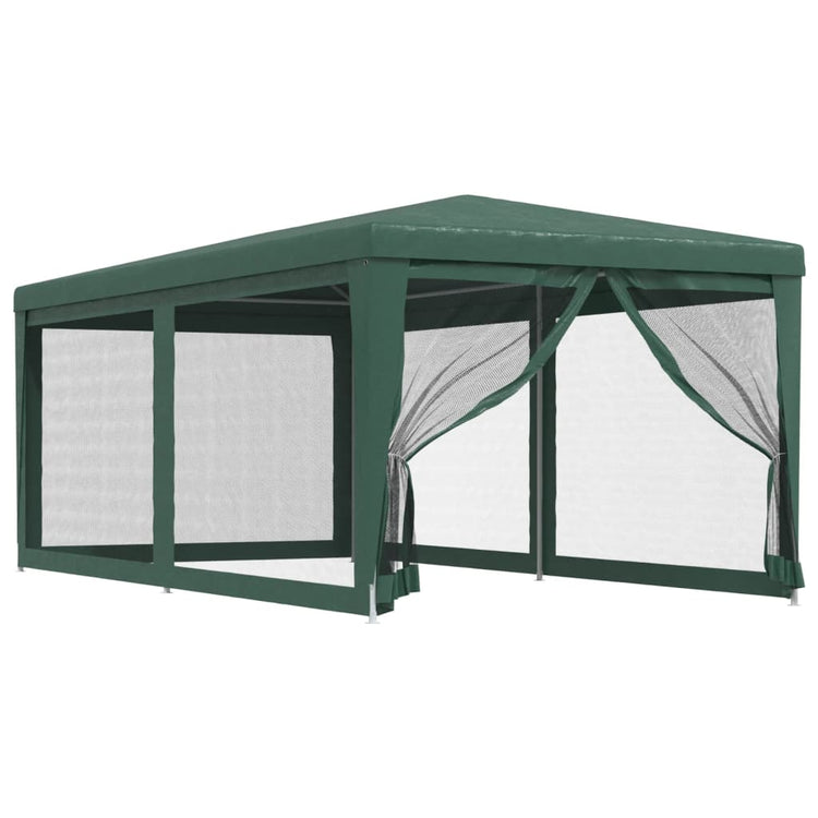 Vidaxl -Partyzelt mit 6 -Mesh -Seitenwänden 3x6 M HDPE Green