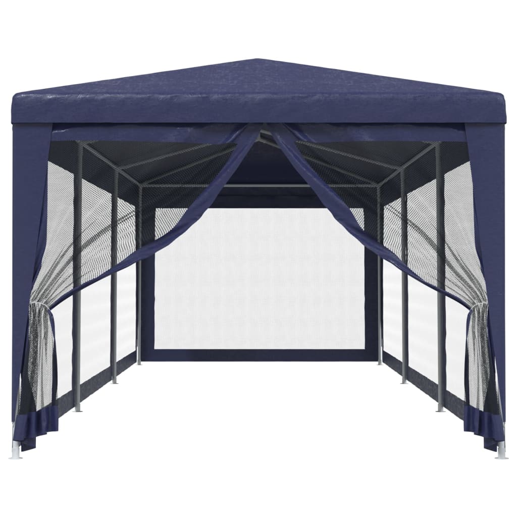 Vidaxl -Partyzelt mit 8 -Mesh -Seitenwänden 3x9 M HDPE Blau