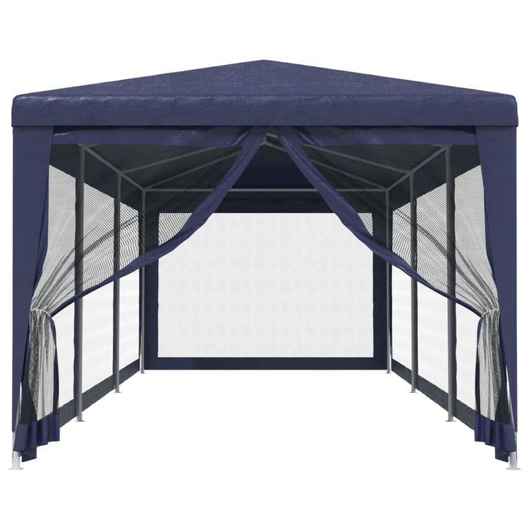 Vidaxl -Partyzelt mit 8 -Mesh -Seitenwänden 3x9 M HDPE Blau