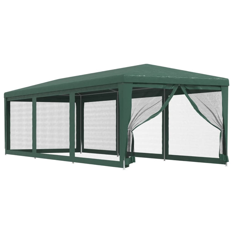 Vidaxl -Partyzelt mit 8 -Mesh -Seitenwänden 3x9 M HDPE Green