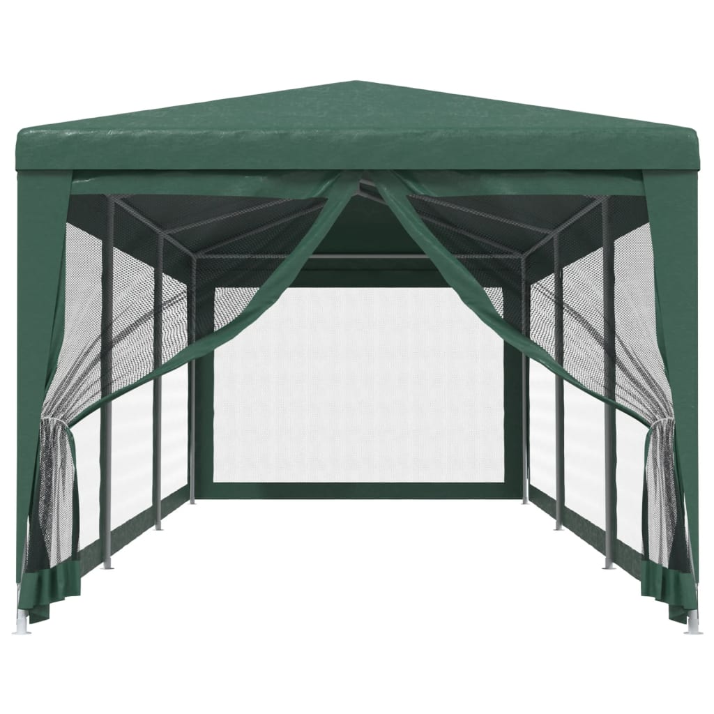 Vidaxl -Partyzelt mit 8 -Mesh -Seitenwänden 3x9 M HDPE Green