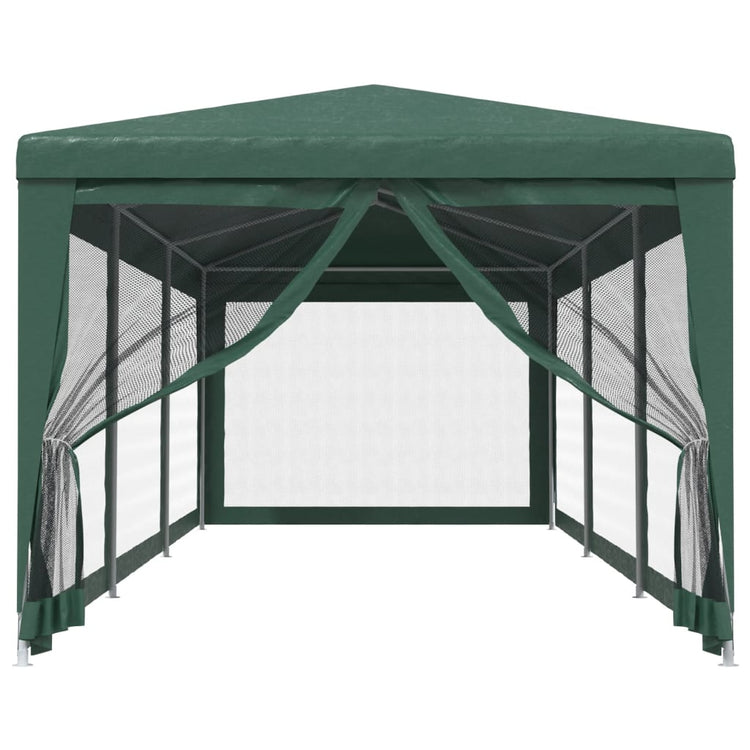 Vidaxl -Partyzelt mit 8 -Mesh -Seitenwänden 3x9 M HDPE Green