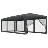 VIDAXL -Partyzelt mit 8 -Mesh -Seitenwänden 3x9 M HDPE Anthrazit -gelöscht - afbeelding 2