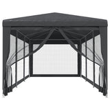 VIDAXL -Partyzelt mit 8 -Mesh -Seitenwänden 3x9 M HDPE Anthrazit -gelöscht - afbeelding 3