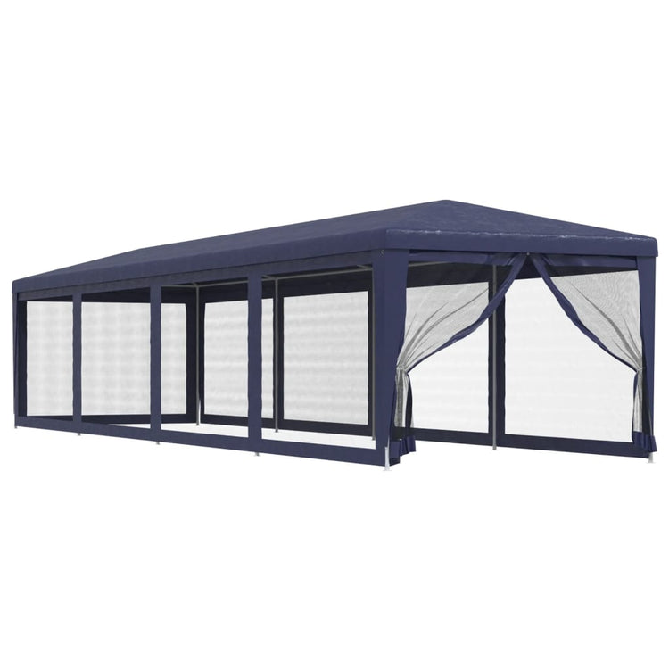 VIDAXL -Partyzelt mit 10 Mesh Seitenwänden 3x12 M HDPE Blau