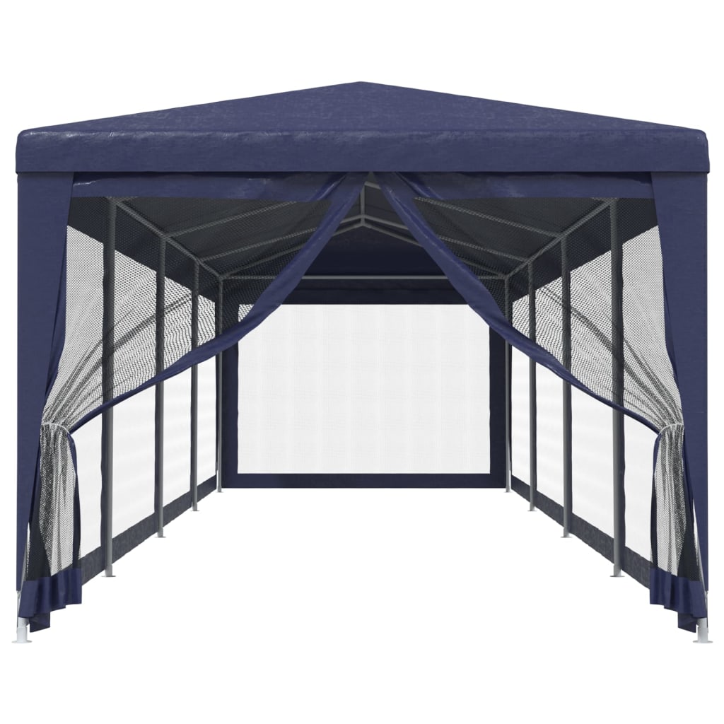 VIDAXL -Partyzelt mit 10 Mesh Seitenwänden 3x12 M HDPE Blau