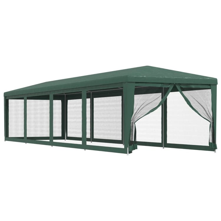 VIDAXL -Partyzelt mit 10 Mesh Seitenwänden 3x12 M HDPE Green