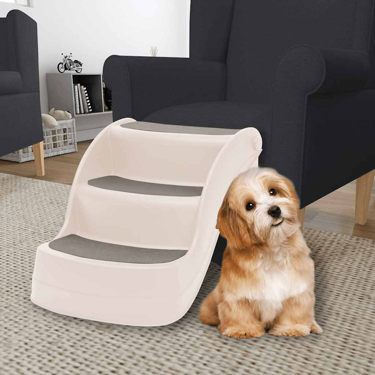 Vidaxl Hundetreppe 3 Schritte faltbar 50 x 38x38 cm Kunststoffcreme Farbe
