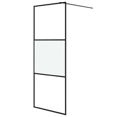 Vidaxl Walk-in Duschwand 80x195 cm Halfmat ESG Glass Schwarz
