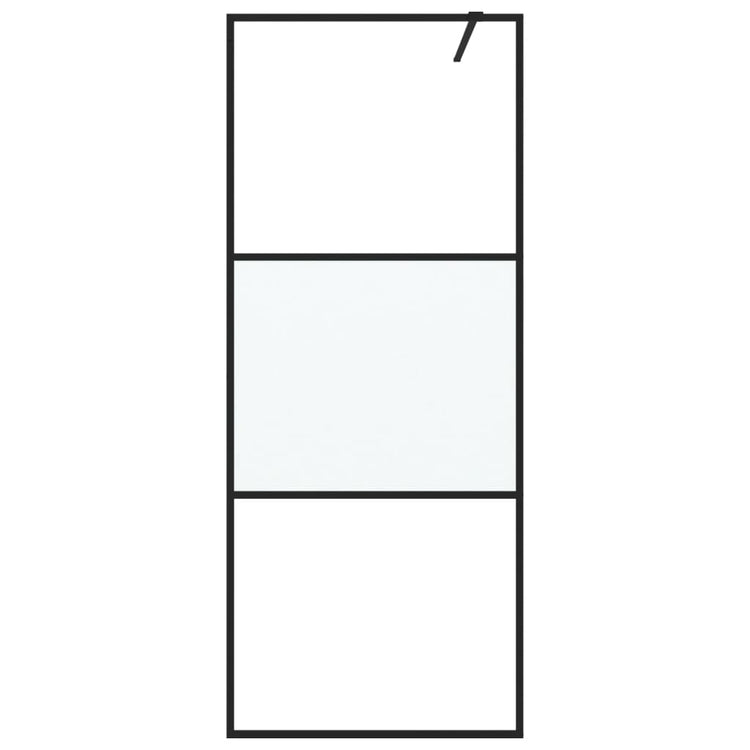Vidaxl Walk-in Duschwand 80x195 cm Halfmat ESG Glass Schwarz
