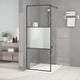 Vidaxl Walk-in Duschwand 80x195 cm Halfmat ESG Glass Schwarz