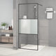 Vidaxl Walk-in Duschwand 90x195 cm Halbmat ESG Glass Schwarz