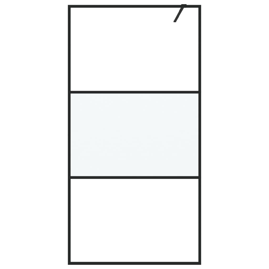 Vidaxl Walk-in Duschwand 100x195 cm Halfmat ESG Glass Schwarz