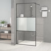 Vidaxl Walk-in Duschwand 100x195 cm Halfmat ESG Glass Schwarz