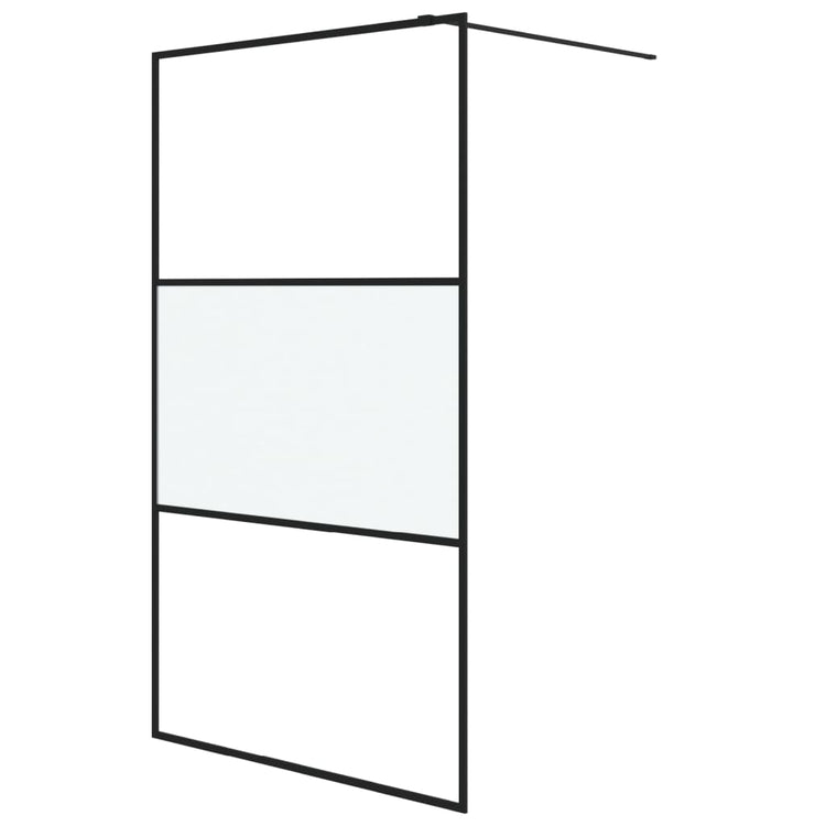 Vidaxl Walk-in Duschwand 115x195 cm Halfmat ESG-Glas Schwarz