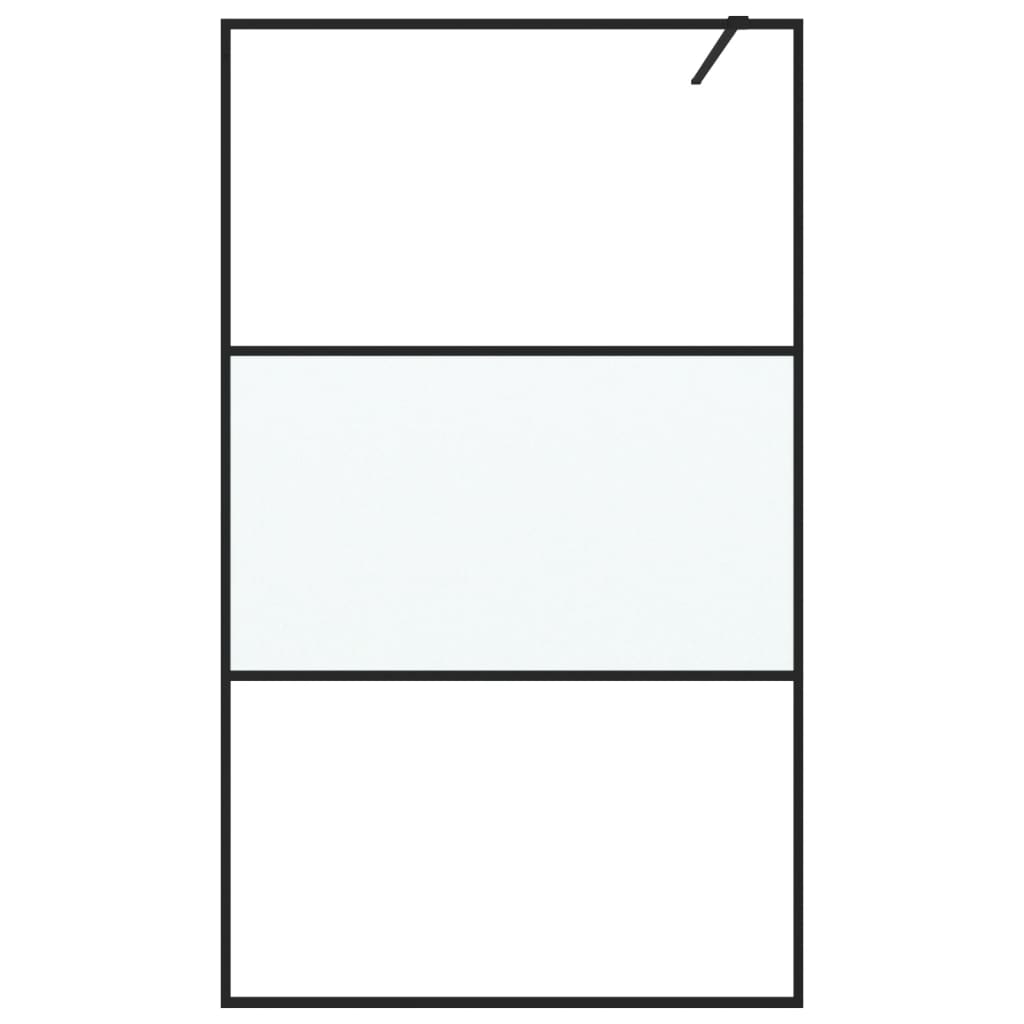 Vidaxl Walk-in Duschwand 115x195 cm Halfmat ESG-Glas Schwarz