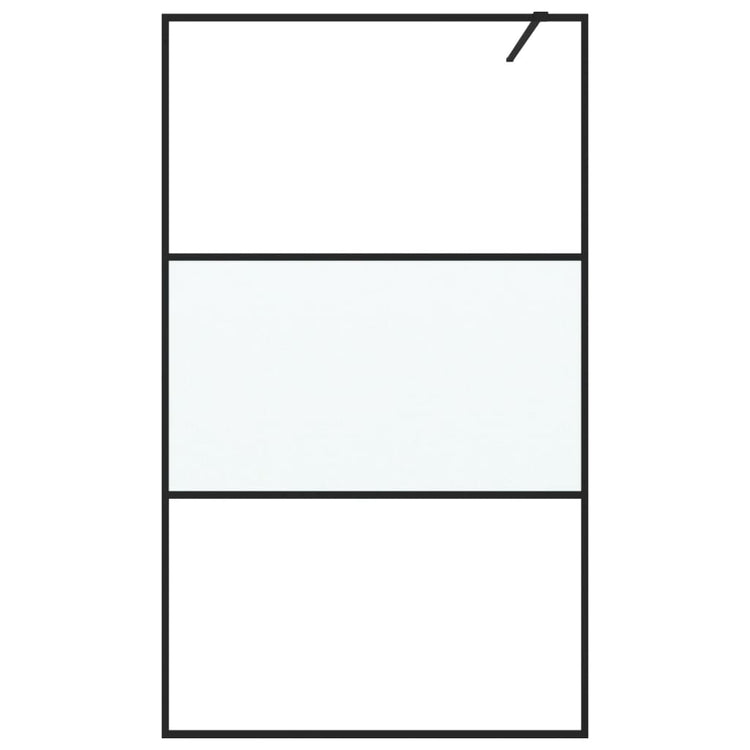 Vidaxl Walk-in Duschwand 115x195 cm Halfmat ESG-Glas Schwarz
