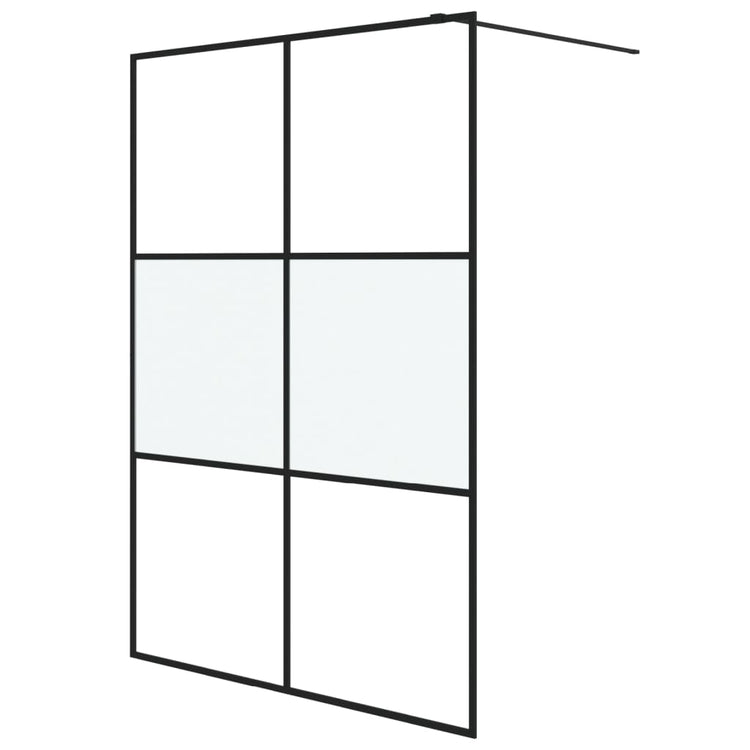 Vidaxl begehete Duschwand 140x195 cm Halbmat ESG Glass Schwarz
