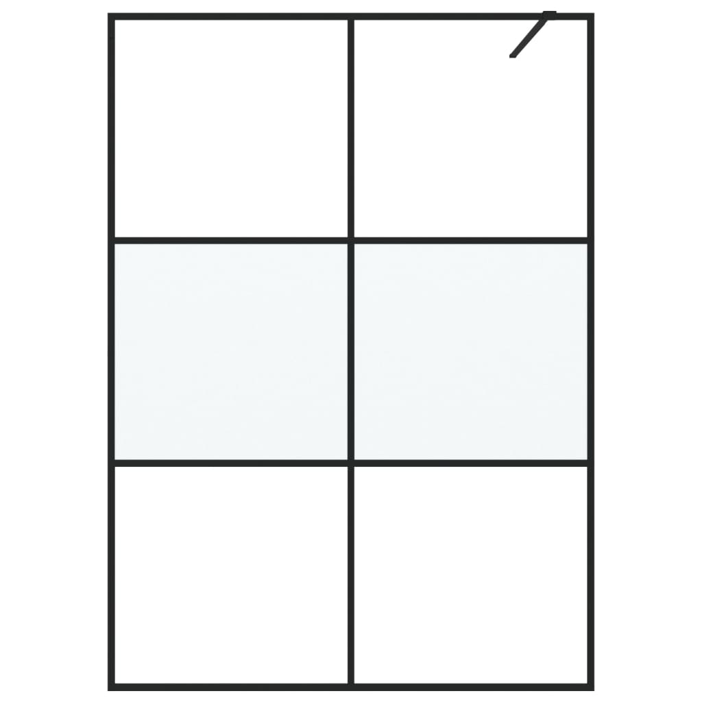 Vidaxl begehete Duschwand 140x195 cm Halbmat ESG Glass Schwarz