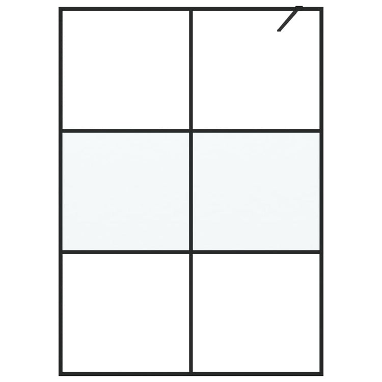 Vidaxl begehete Duschwand 140x195 cm Halbmat ESG Glass Schwarz