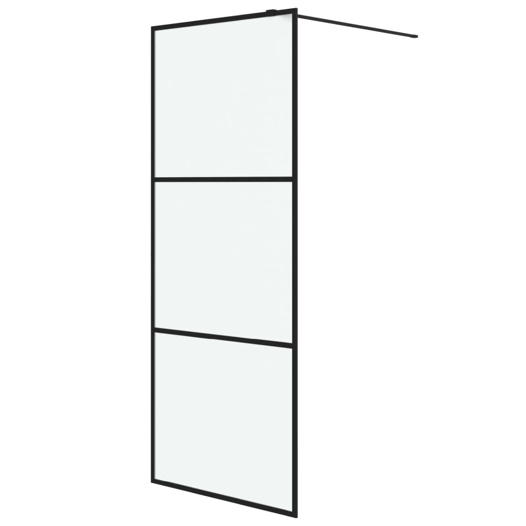 Vidaxl begehete Duschwand 80x195 cm MAT ESG Glass Schwarz