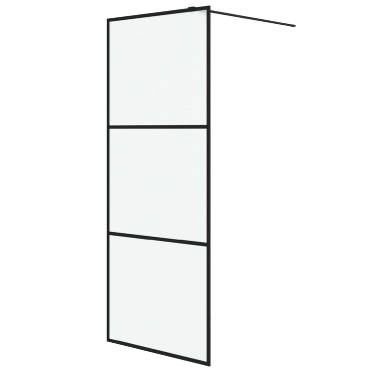 Vidaxl begehete Duschwand 80x195 cm MAT ESG Glass Schwarz