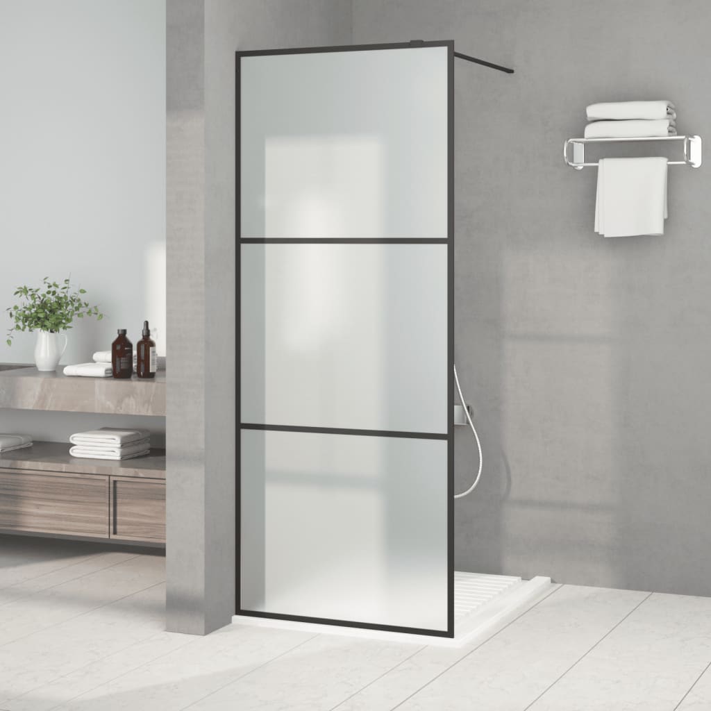 Vidaxl begehete Duschwand 80x195 cm MAT ESG Glass Schwarz
