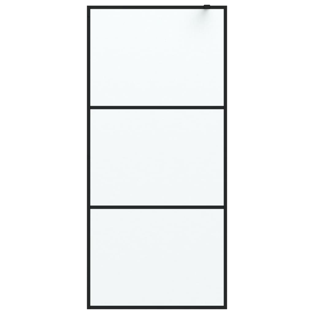 Vidaxl Walk-in Duschwand 90x195 cm MAT ESG Glass Schwarz