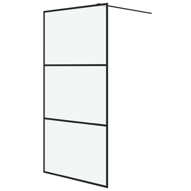 Vidaxl Walk-in Duschwand 100x195 cm mattes ESG-Glas schwarz