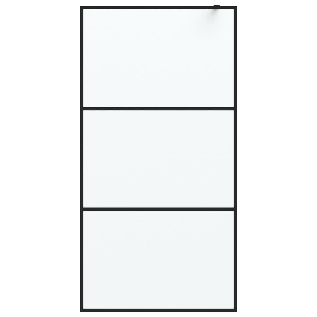 Vidaxl Walk-in Duschwand 100x195 cm mattes ESG-Glas schwarz