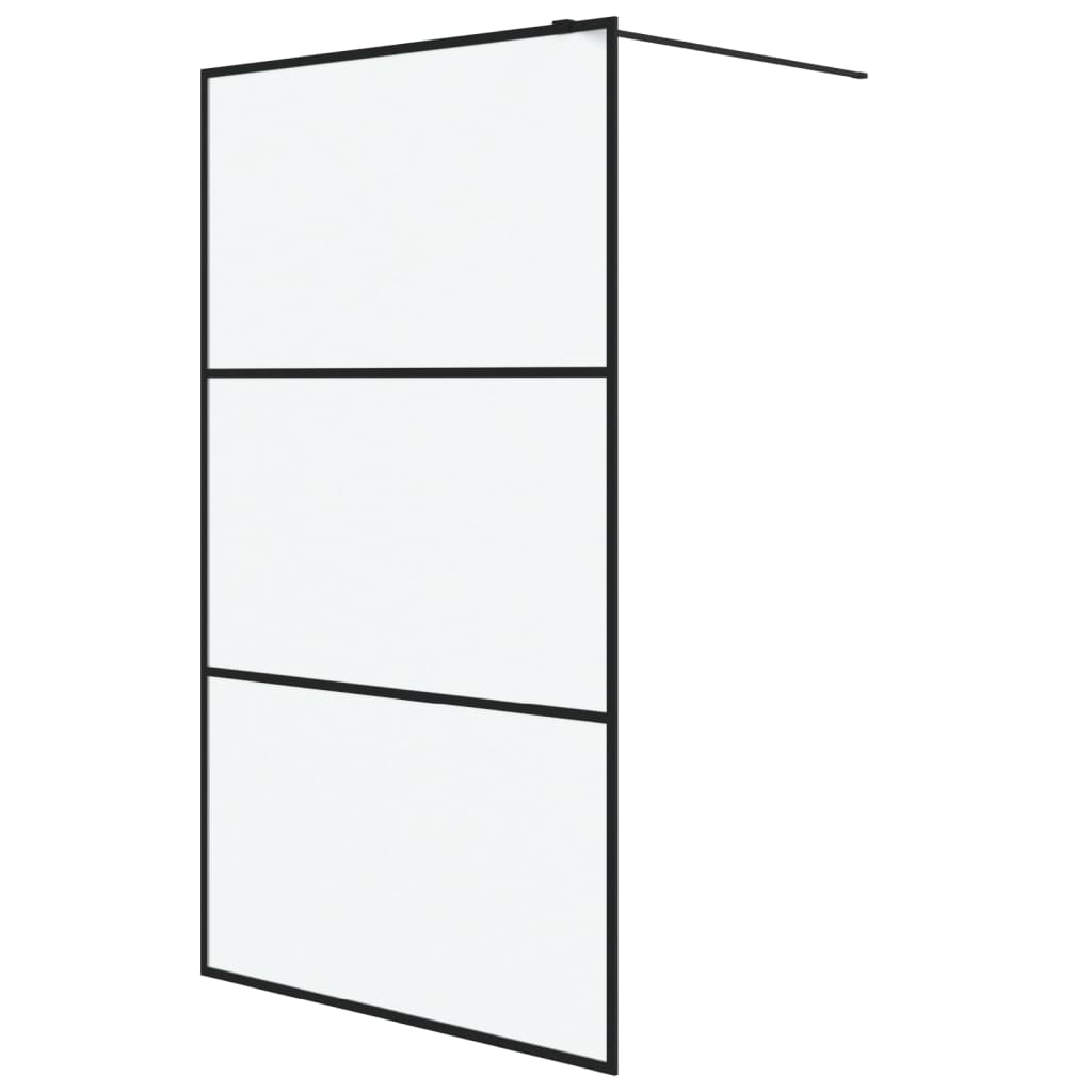 Vidaxl begehete Duschwand 115x195 cm MAT ESG Glas schwarz