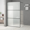 Vidaxl begehete Duschwand 115x195 cm MAT ESG Glas schwarz
