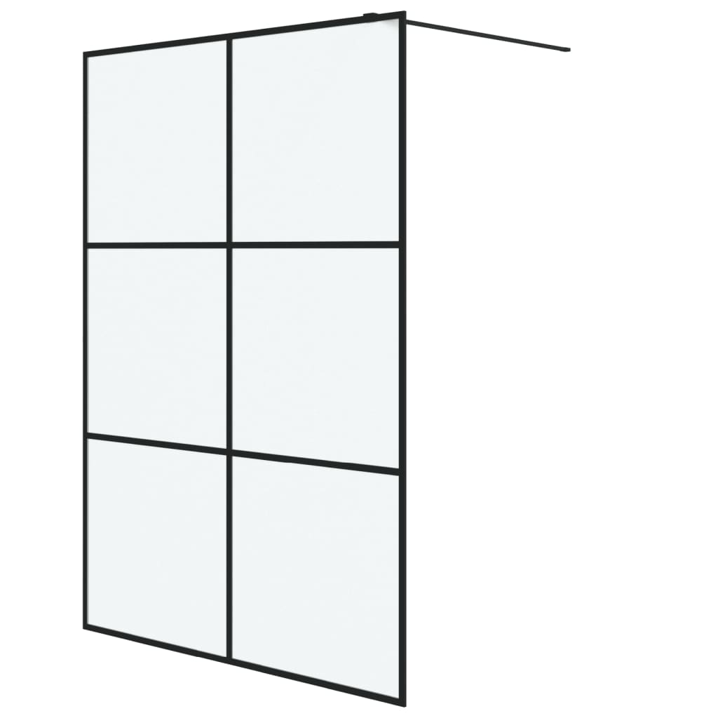 Vidaxl begehete Duschwand 140x195 cm MAT ESG Glass Schwarz